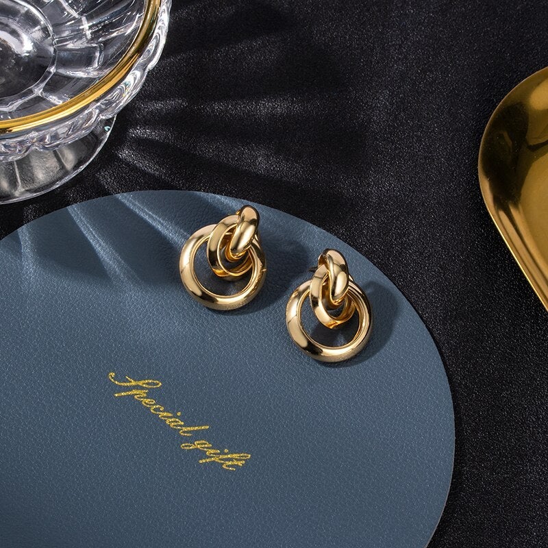 Gold-plated luxury earrings