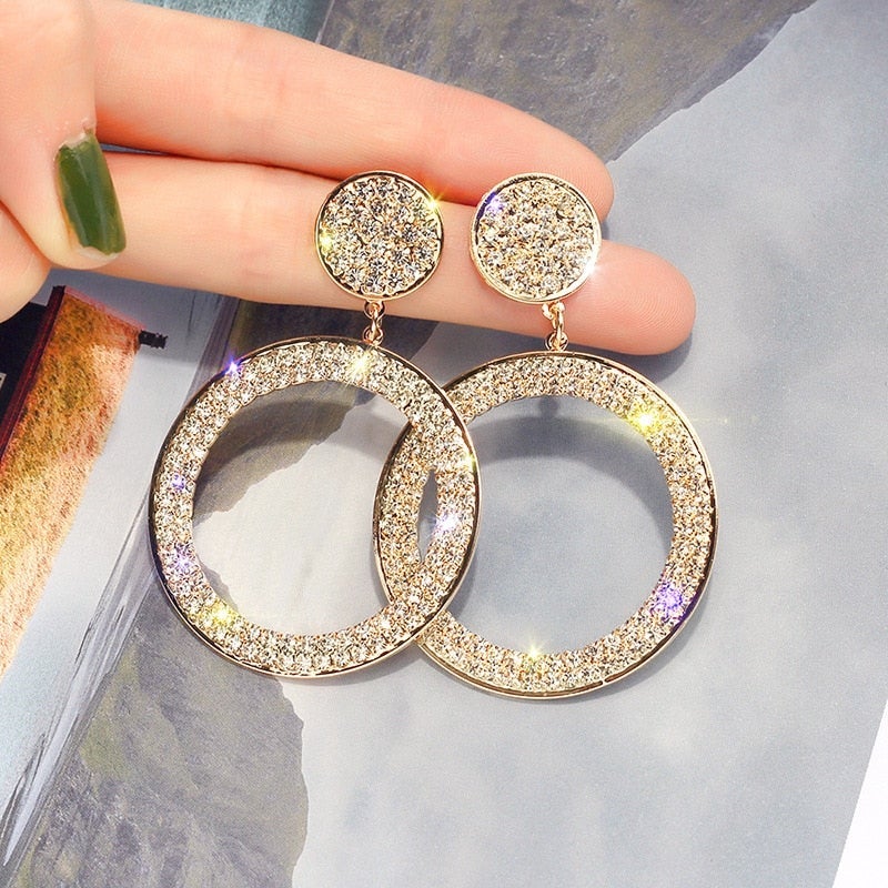 Gold and silver cubic zirconia earrings