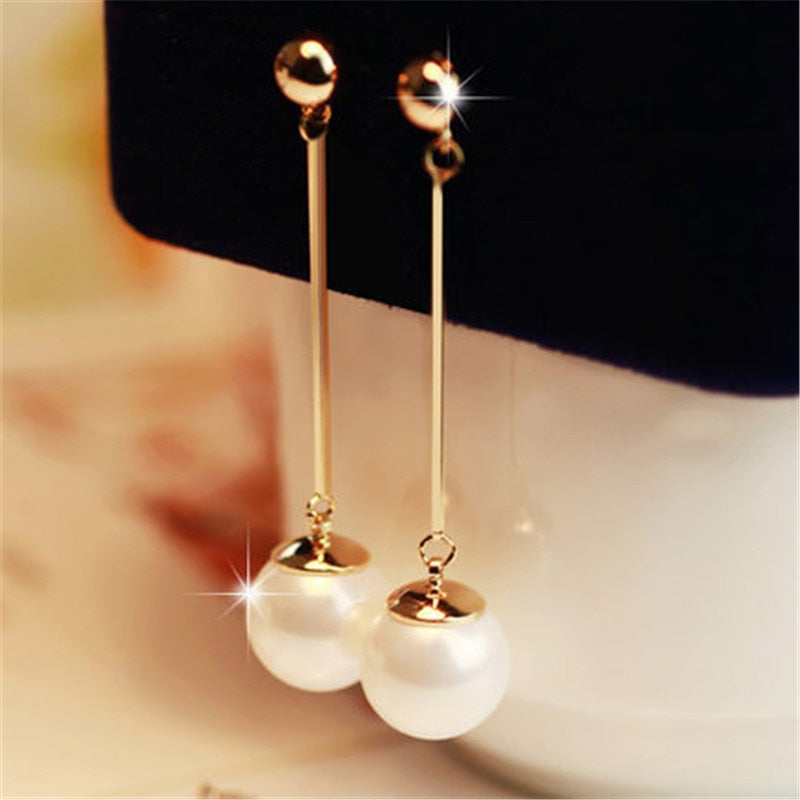 Luxury Hanging Earrings with Hand-Set Special Pearls