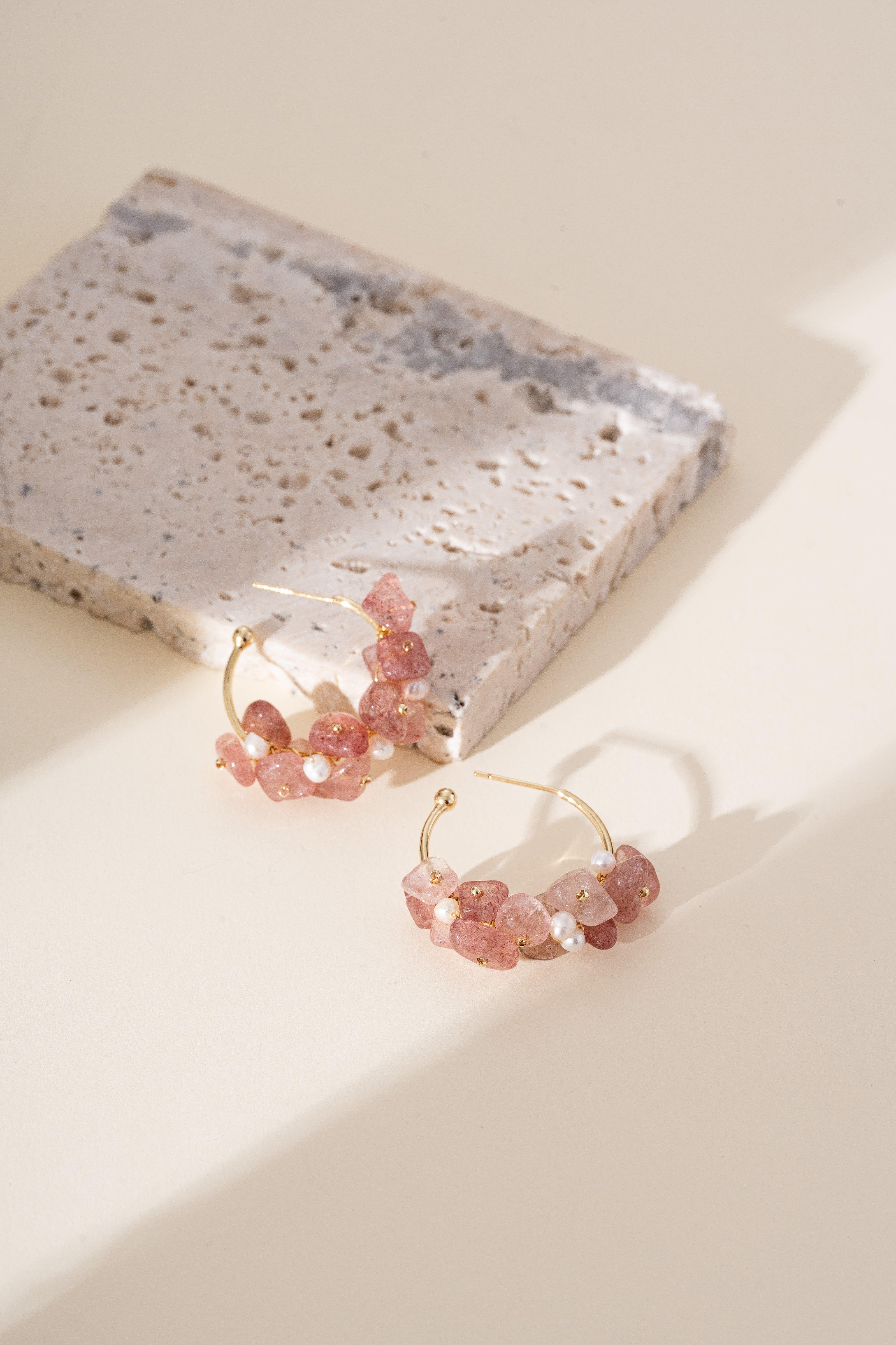 Isolara Strawberry Quartz Earrings