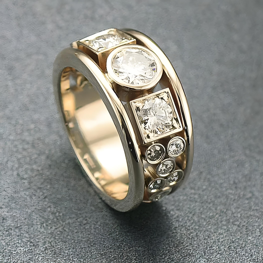 VINTAGE GOLD ZIRCONIA RING