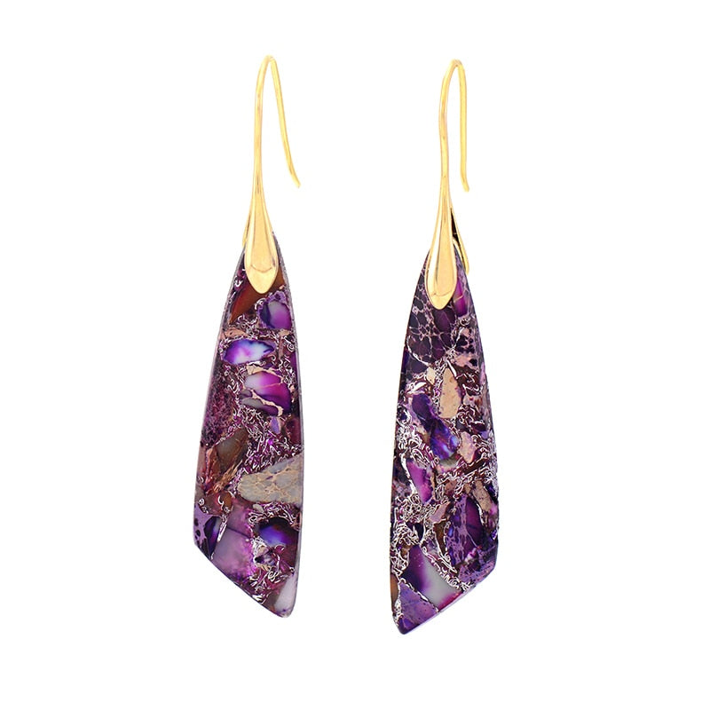 Imperial Jasper Zeya Earrings - Purple