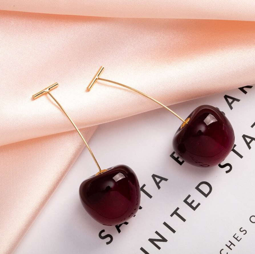 Luxury cherry red earrings