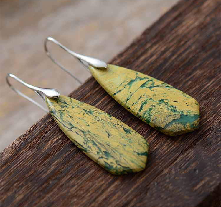 Natural Jasper Stones Desert Earrings
