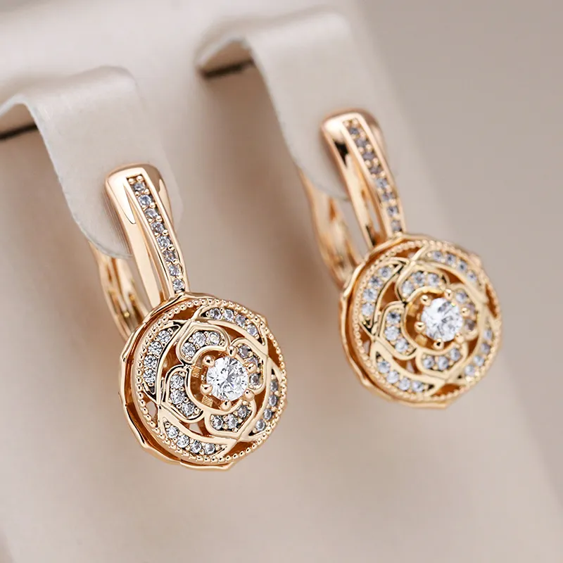 Elegant round cubic zirconia earrings