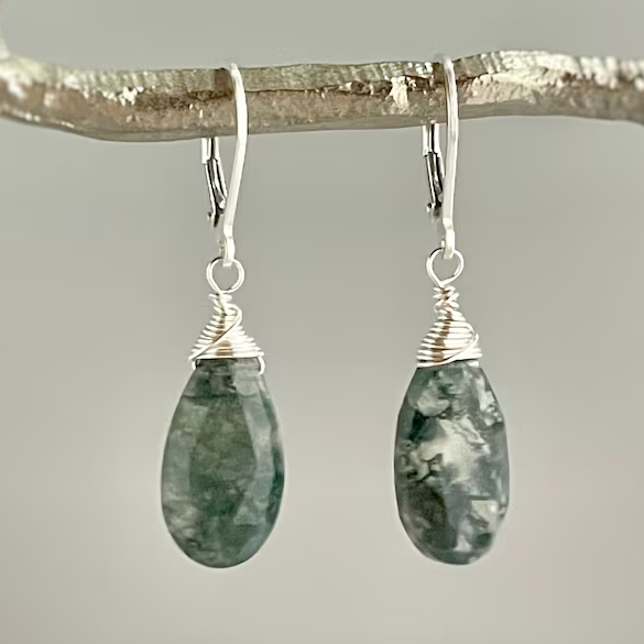Vintage Green Drop Silver