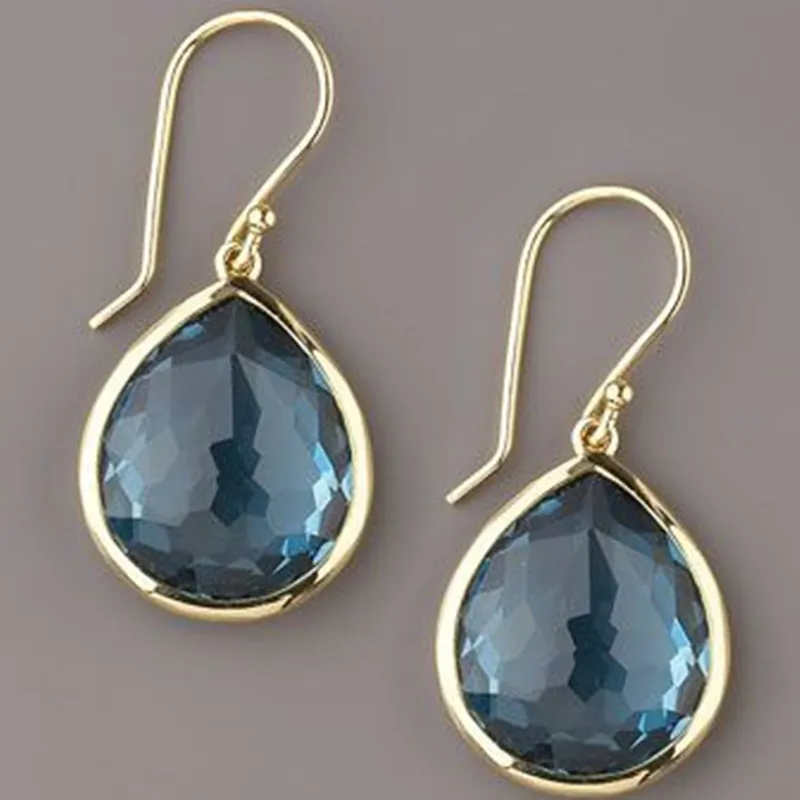 Blue Crystal Drop Vintage Earrings