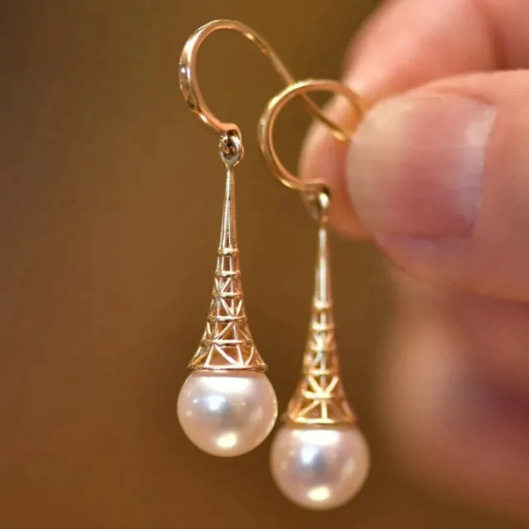 Vintage Golden Pearl Dangling
