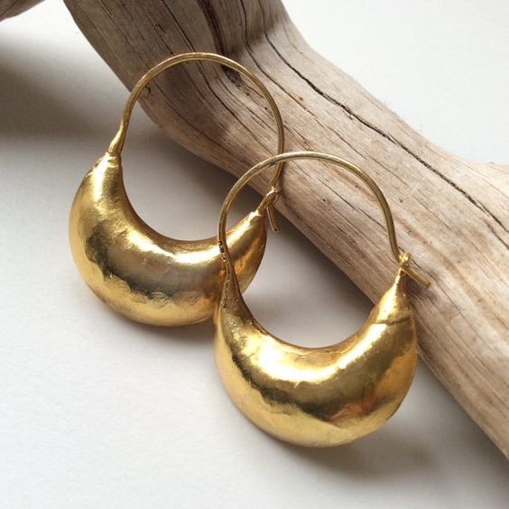 Golden Basket Vintage Earrings