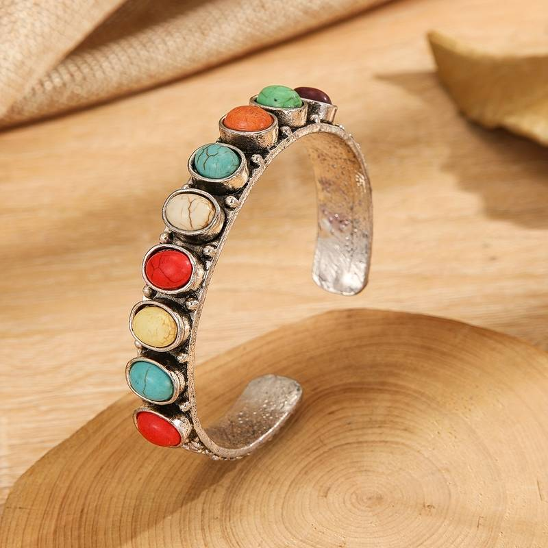 Multicolour Vintage Silver Bracelet