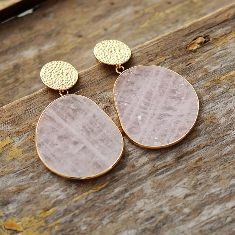 Rose Quartz Dangle Earrings