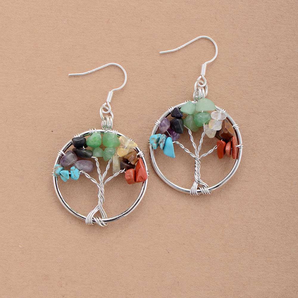 Tree of Life Chakra Earrings